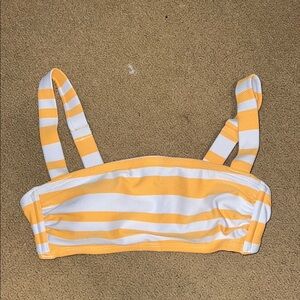 Target Yellow and White Striped Bikini Top